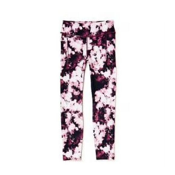Avia Girls' Active Printed Full Length Legging Multi- Burgundy/ Cream Size JR L - Picture 1 of 5
